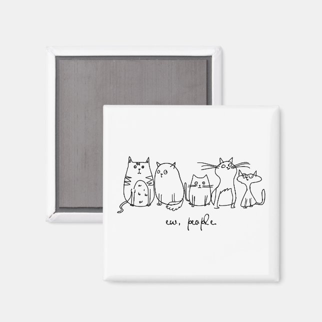 Aimant Ew, Les Gens Drôle Amoureux de les chats Meowy (Recto/Verso)