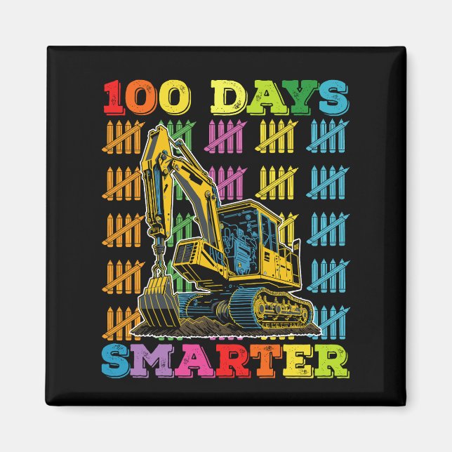 Aimant Excavatrice 100 jours plus intelligente 100e jour  (Devant)