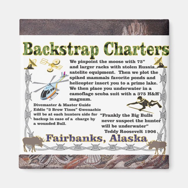 Aimant Excursions Backstrap Chasse à l'orignal sous-marin (Devant)