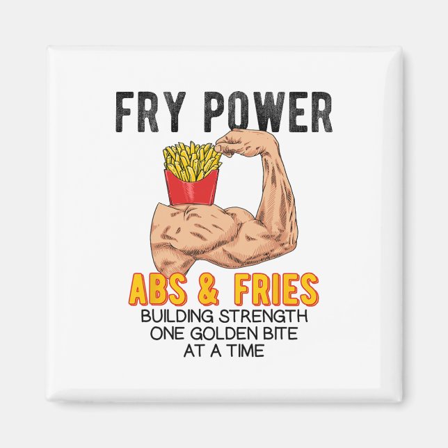 Aimant Exercice amusant des abdominaux Frites françaises  (Devant)