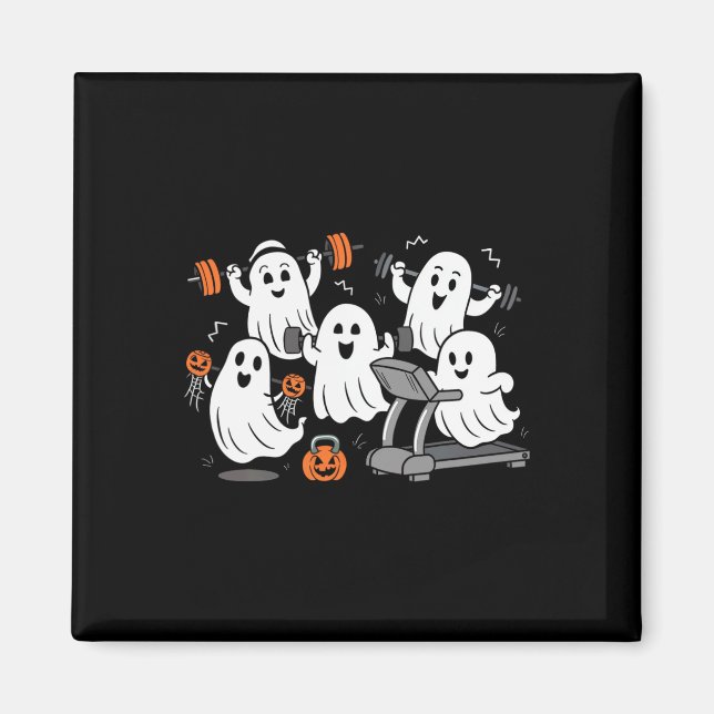 Aimant Exercice Ghost Gym Halloween Shirt Fitness Weig (Devant)