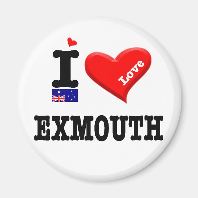 Aimant EXMOUTH - J'aime (Devant)