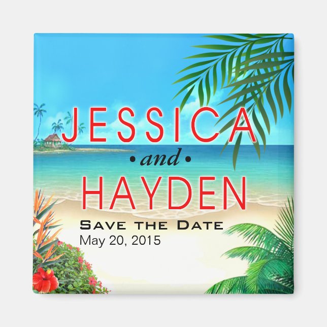 Aimant Exotic Beach Tropical Party Luau (Devant)