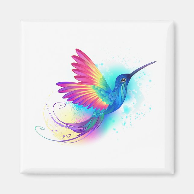 Aimant Exotic Rainbow Hummingbird (Devant)