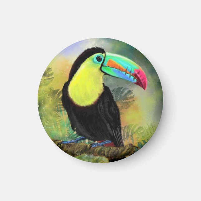 Aimant Exotique Tropical Toco Toucan Bird - Peinture Mign (Devant)