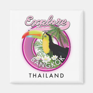 Aimant explorer Bangkok indonésie logo de voyage