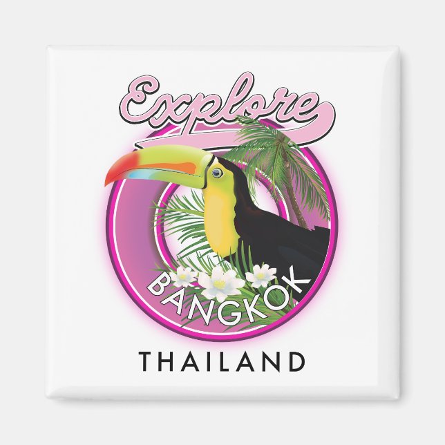 Aimant explorer Bangkok indonésie logo de voyage (Devant)