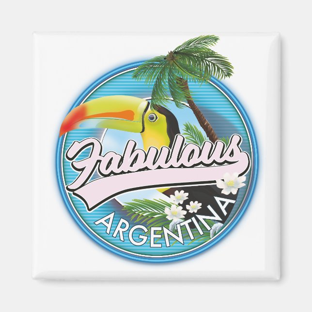 Aimant explorer le logo fabuleux de l'Argentine (Devant)