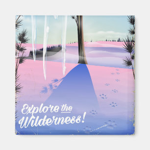 Aimant Explorez la nature ! Empreintes d'animaux en hiver