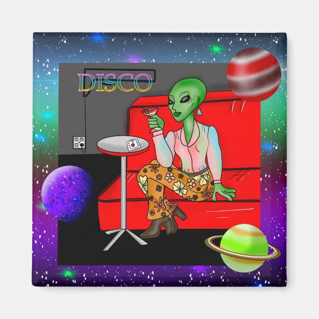 Aimant Extraterrestre rétro des années 1970 dans Disco Lo (Devant)
