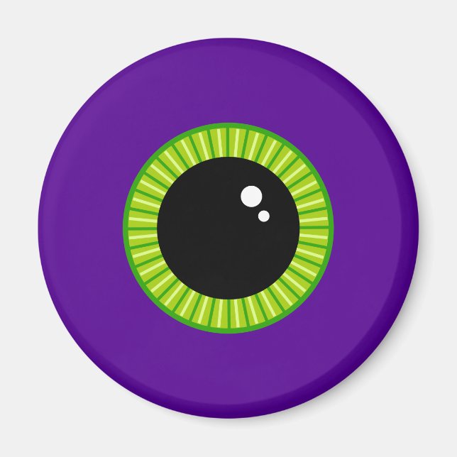 Aimant Eyeball drôle de Monstre vert et pourpre (Devant)