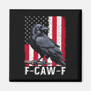 Aimant F-caw-f Corbeau Noir Oiseau Noir Rétro Drapeau Usa