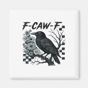 Aimant F-Caw-F Corbeau Oiseau Rétro Classique