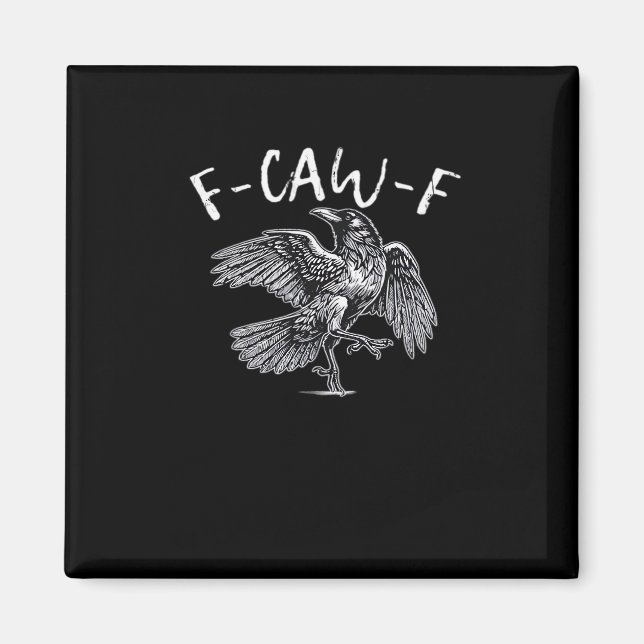 Aimant F-Caw-F Corbeau Rétro Classique (Devant)
