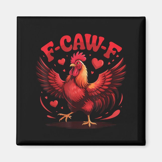 Aimant F-caw-f Funny Chicken Humor F-caw-f Quote Valentin (Devant)