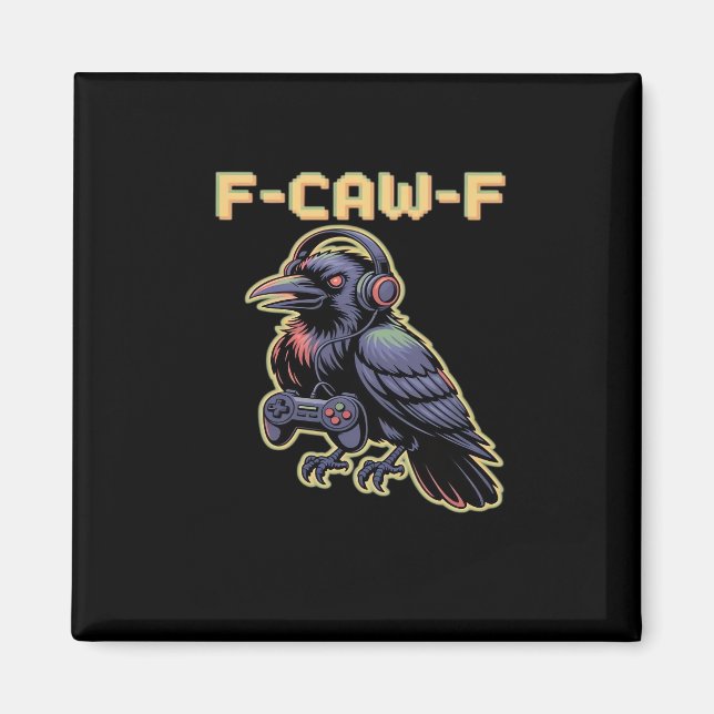 Aimant F-Caw-F Gaming Raven With Headphones - Edgy Stream (Devant)