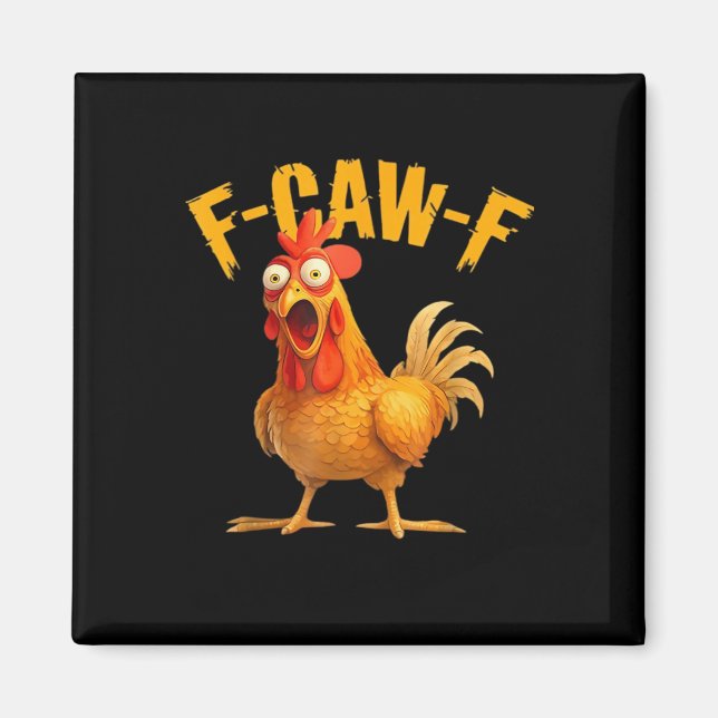Aimant F-Caw-F Poulet Classique de Style Rétro (Devant)