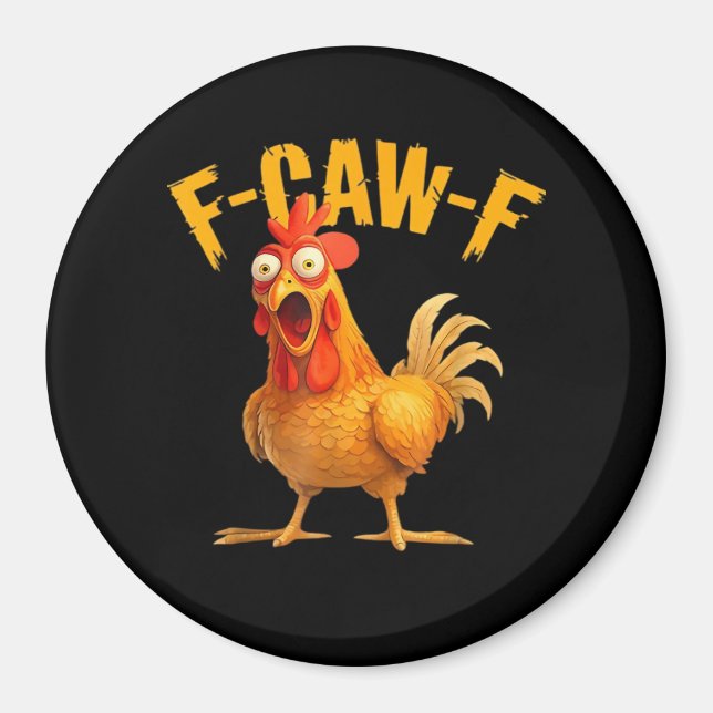 Aimant F-Caw-F Poulet Classique Style Rétro (Devant)