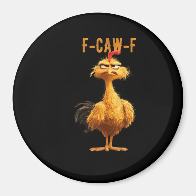 Aimant F-Caw-F Poulet Classique Style Rétro (Devant)