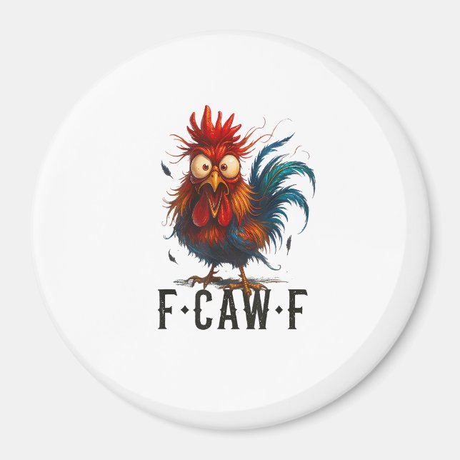 Aimant F-Caw-F Poulet Coq Mème Drôle (Devant)