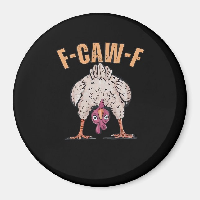 Aimant F Caw F Poulet Drôle Classique Style Rétro Cool (Devant)