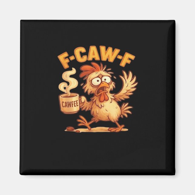 Aimant F Caw F Poulet Drôle Graphique Rétro Classique (Devant)