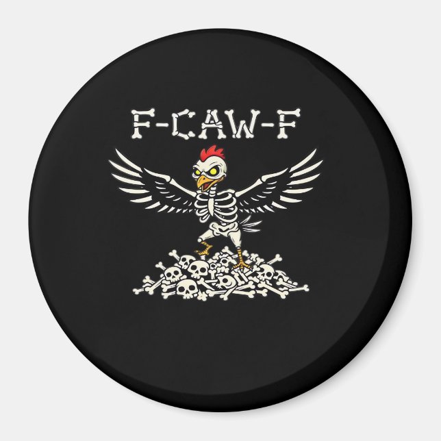 Aimant F Caw F Poulet Drôle Halloween Cool Style Unique (Devant)