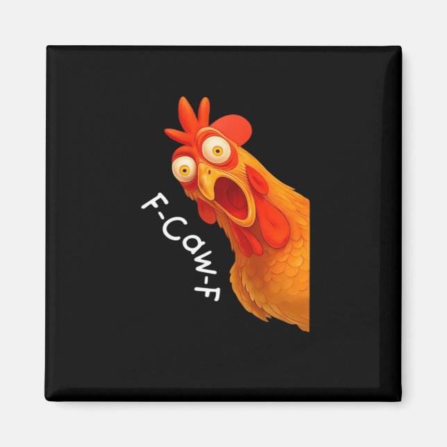 Aimant F-Caw-F Poulet Essentiel Classique Rétro (Devant)