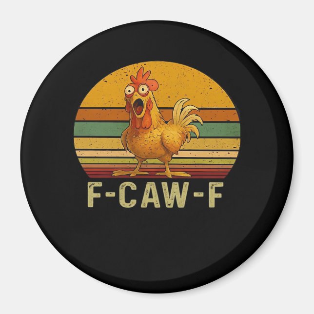 Aimant F-Caw-F Poulet Essentiel Rétro Classique (Devant)