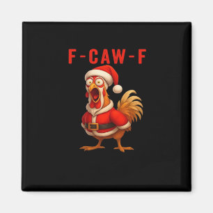 Aimant F-Caw-F Poulet Noël Vintage Cool