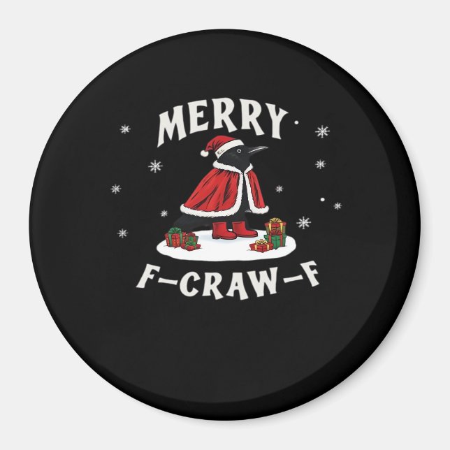 Aimant F-Craw-F Crow Christmas F-Caw-F Raven Christmas Cl (Devant)