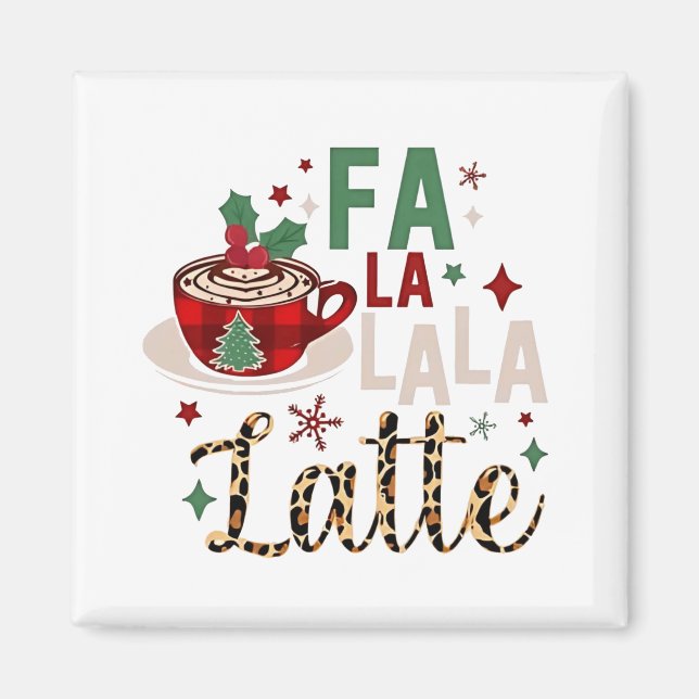 Aimant Fa Fa La La Latte Drôle de Noël Santa Xmas  (Devant)