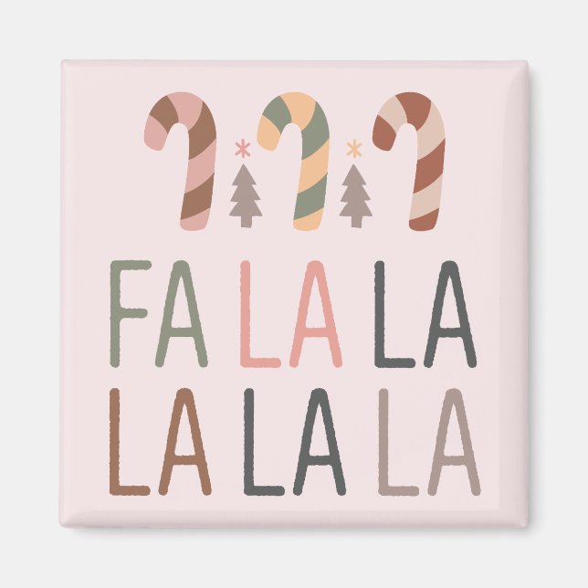 Aimant Fa La Christmas Retro Boho Tree Candycane (Devant)