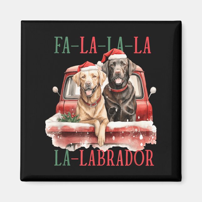 Aimant Fa La La Labrador Funny Christmas  (Devant)