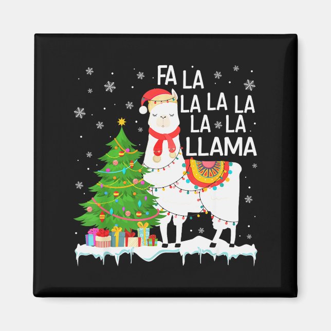 Aimant Fa La La Llama Christmas Funny Xmas Pajamas Animal (Devant)
