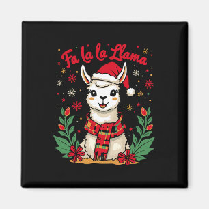 Aimant Fa La La Llama Funny Llama Noël Alpaca Animal