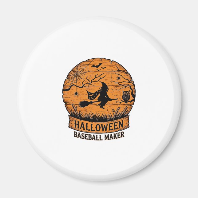 Aimant Fabricant de baseball Halloween Sorcière volante L (Devant)