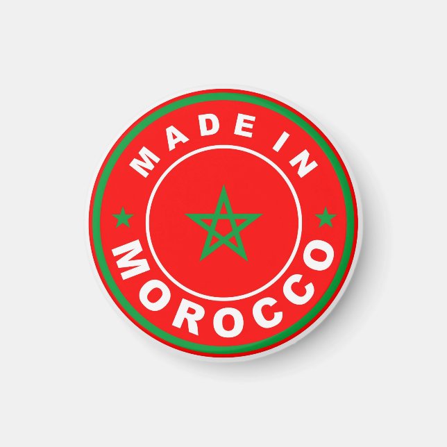 Aimant fabriqué au maroc étiquette de produit du drapeau  (Devant)