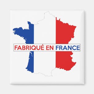 Aimant fabriqué en france carte pays drapeau étiquette