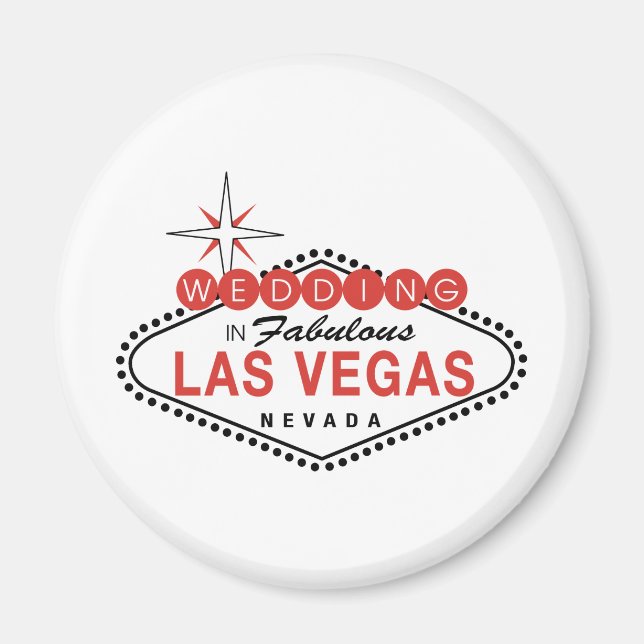 Aimant Fabulous Las Vegas Mariage Modèle personnalisable (Devant)
