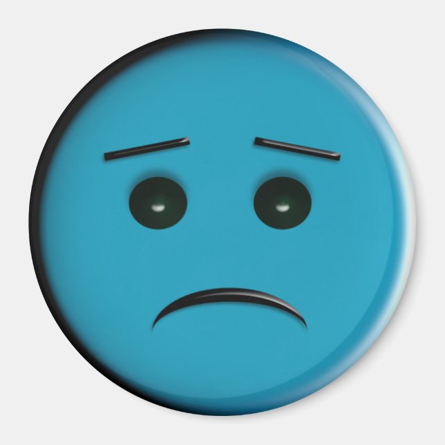 Aimant Face 2 Frowny - Bleu (Devant)