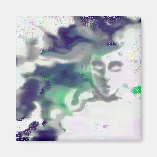 Aimant Face Elvish - dessin numérique, imaginaire Art Mag (Devant)