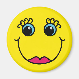 Aimant Face Emoji-Dame Jaune