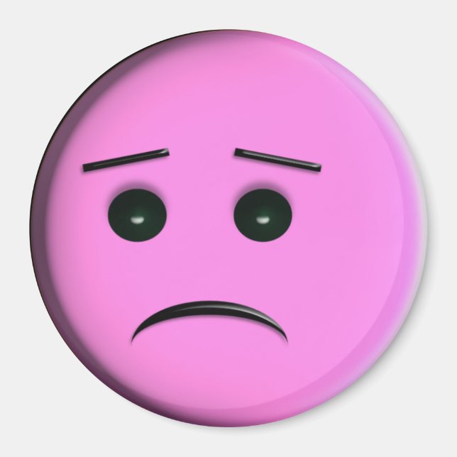 Aimant Face Frowny - Rose (Devant)