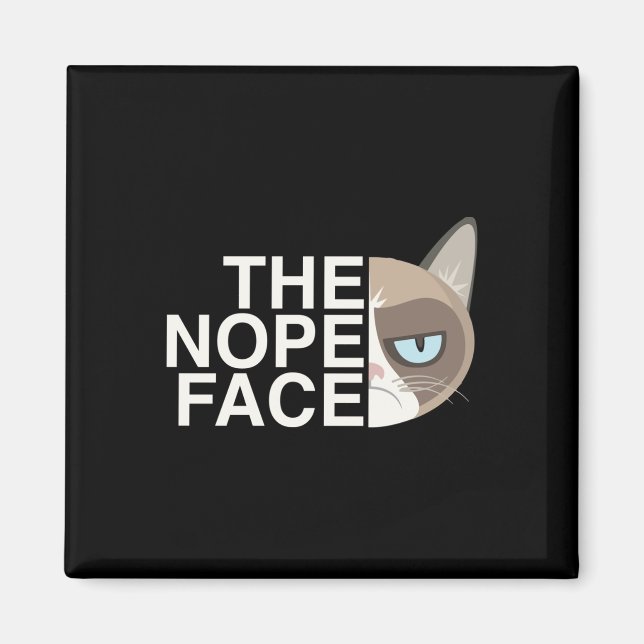 Aimant Face Nope _ Drôle Lazy Chat Plaisanterie Sweat - s (Devant)