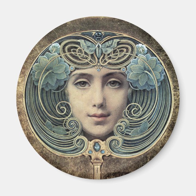 Aimant Fächer auf goldenem Grund par Louis Welden Hawkins (Devant)