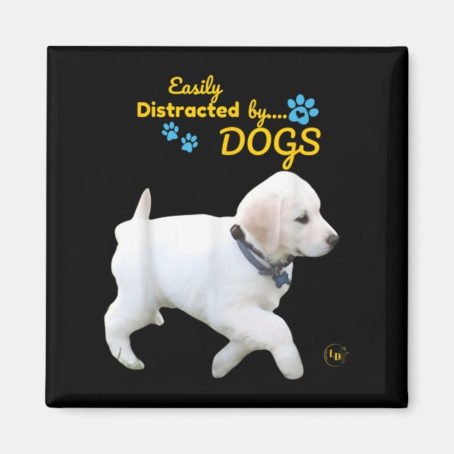Aimant Facilement Distrait Par Chiens Amusants Gentils -  (Devant)