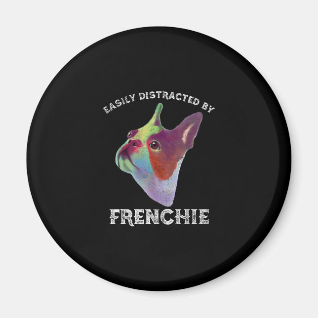 Aimant Facilement Distrait Par Français Bulldog Drôle Cad (Devant)