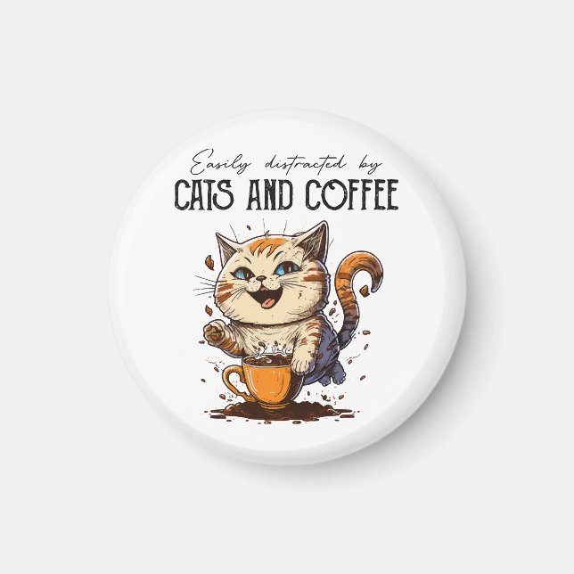 Aimant Facilement Distrait Par Les Chats Et Le Café Amour (Devant)