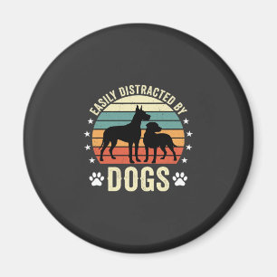 Aimant Facilement distrait par les chiens Vintage Retro C